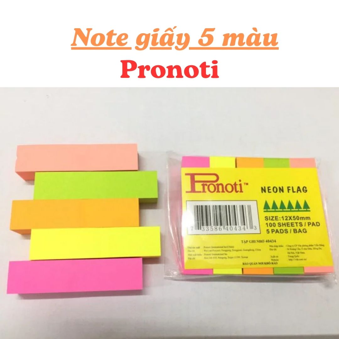 Note nhựa 5 màu Pronoti